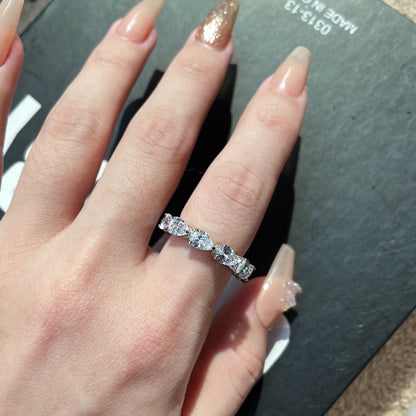 [Royal Jewelry]Exquisite Pear Cut Tennis Ring