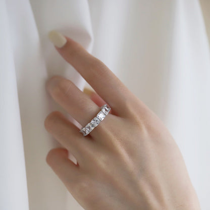 [Royal Jewelry]Elegant Princess Cut Tennis Ring