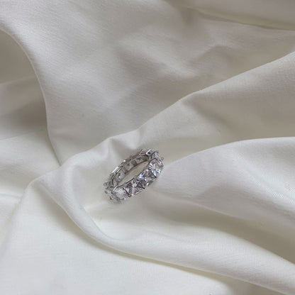 [Royal Jewelry]Elegant Princess Cut Tennis Ring