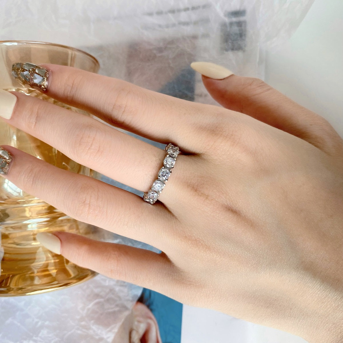 [Royal Jewelry]Eternity Round Cut Tennis Ring