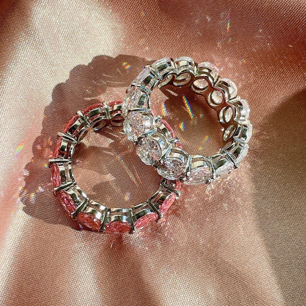 [Royal Jewelry]Dainty Elongated Cushion Cut Tennis Ring