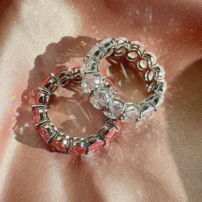 [Royal Jewelry]Dainty Elongated Cushion Cut Tennis Ring