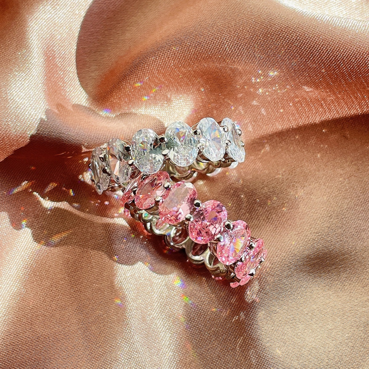 [Royal Jewelry]Dainty Elongated Cushion Cut Tennis Ring