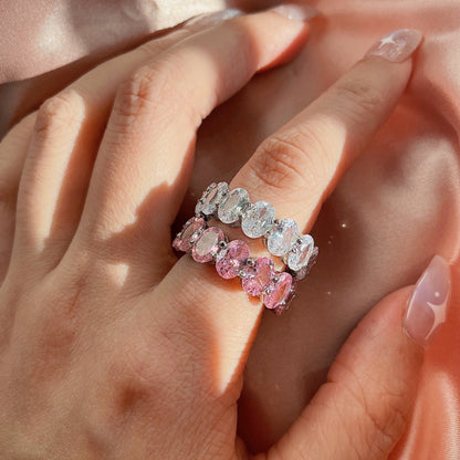 [Royal Jewelry]Dainty Elongated Cushion Cut Tennis Ring