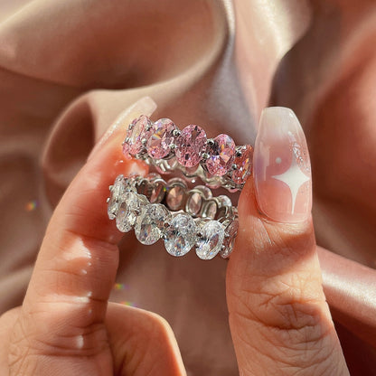[Royal Jewelry]Dainty Elongated Cushion Cut Tennis Ring