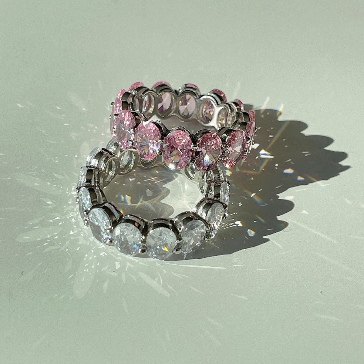 [Royal Jewelry]Dainty Elongated Cushion Cut Tennis Ring