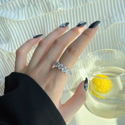 [Royal Jewelry]Dainty Elongated Cushion Cut Tennis Ring