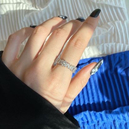 [Royal Jewelry]Delicate Multi Shape Tennis Ring
