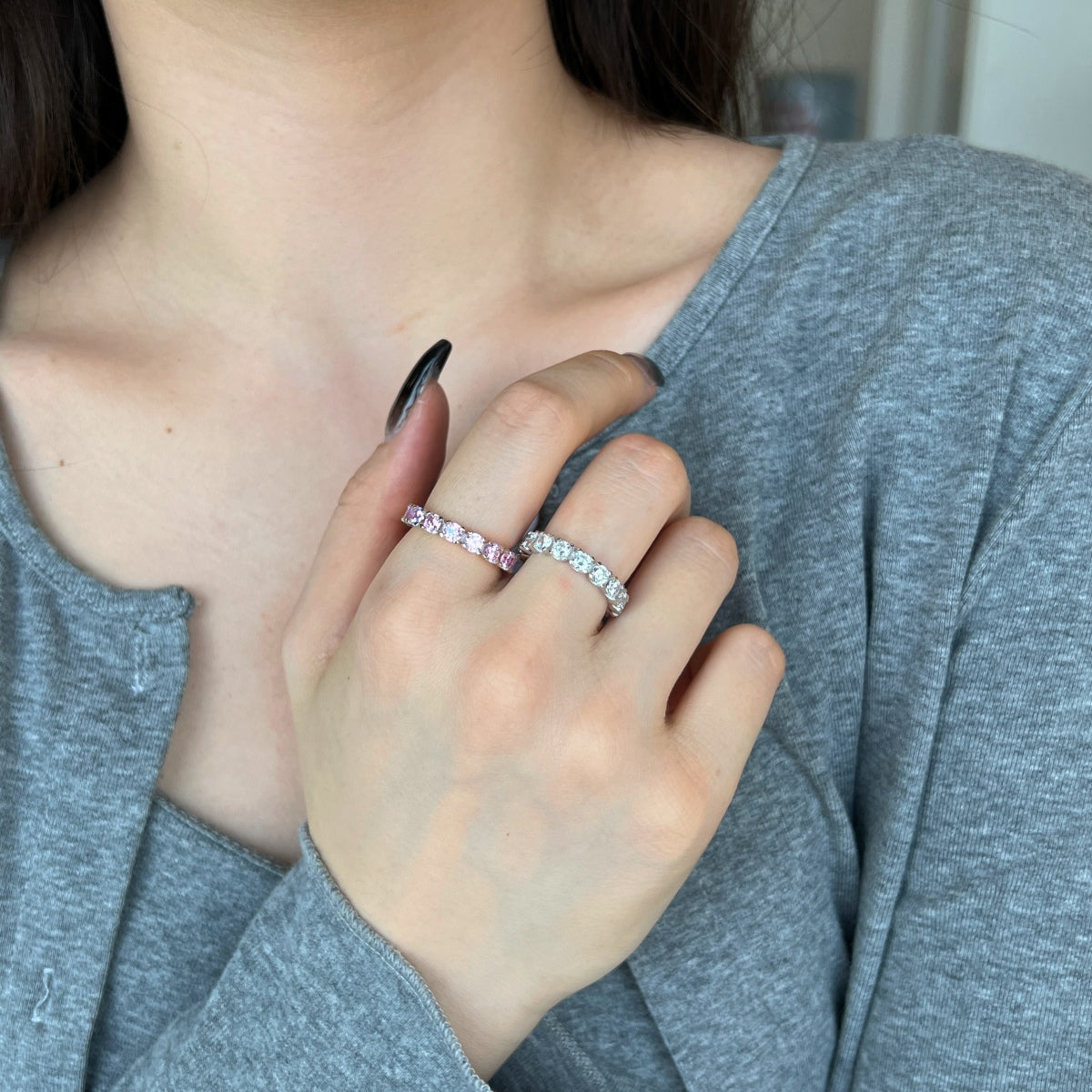 [Royal Jewelry]Eternity Round Cut Tennis Ring