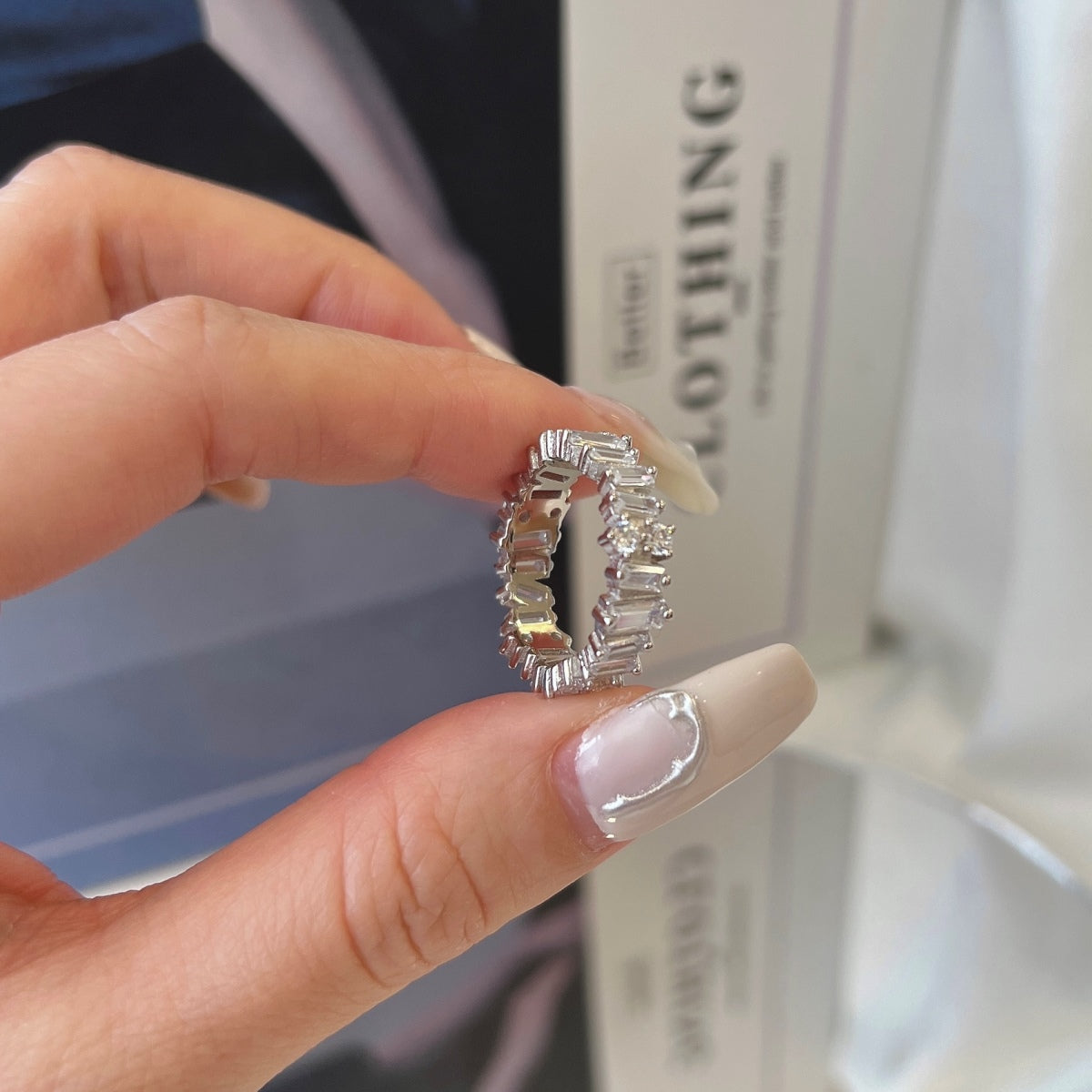 [Royal Jewelry]Delicate Multi Shape Tennis Ring