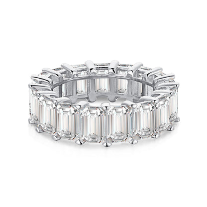 [Royal Jewelry]0.75 Carat Elegant Emerald Cut Tennis Ring