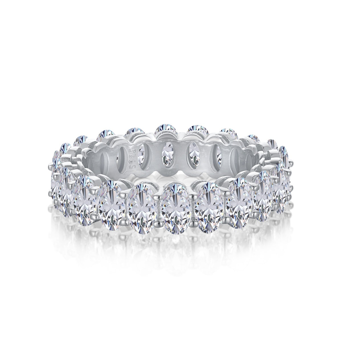 [Royal Jewelry]Ornate Oval Cut Tennis Ring