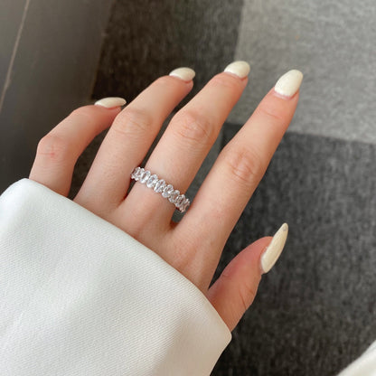 [Royal Jewelry]Ornate Oval Cut Tennis Ring