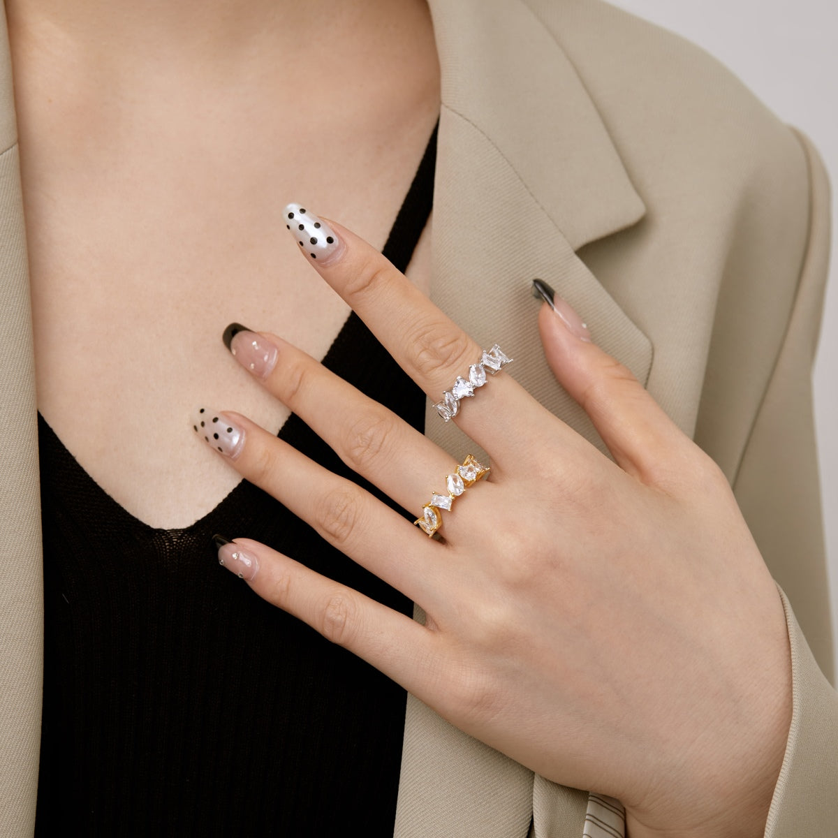 [Royal Jewelry]Delicate Multi Cut Ring