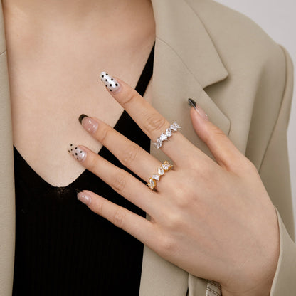 [Royal Jewelry]Delicate Multi Cut Ring