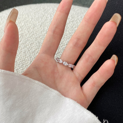 [Royal Jewelry]Exquisite Pear Cut Tennis Ring