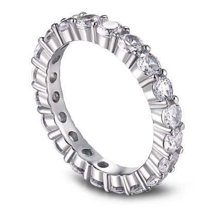[Royal Jewelry]Sparkling Round Cut Tennis Ring