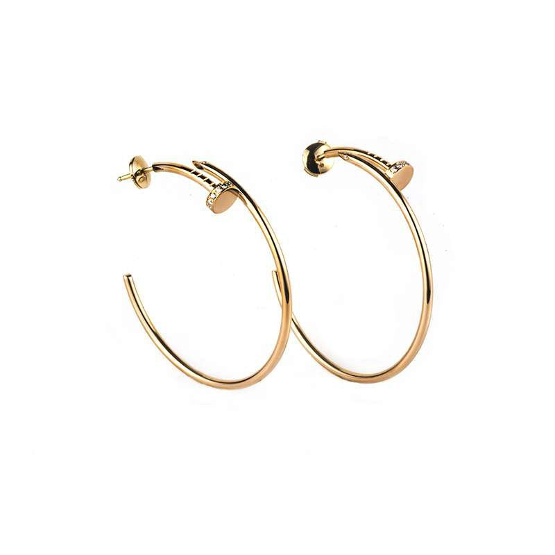 [Royal Jewelry]JUSTE EARRINGS GOLD DIAMONDS 1.8MM