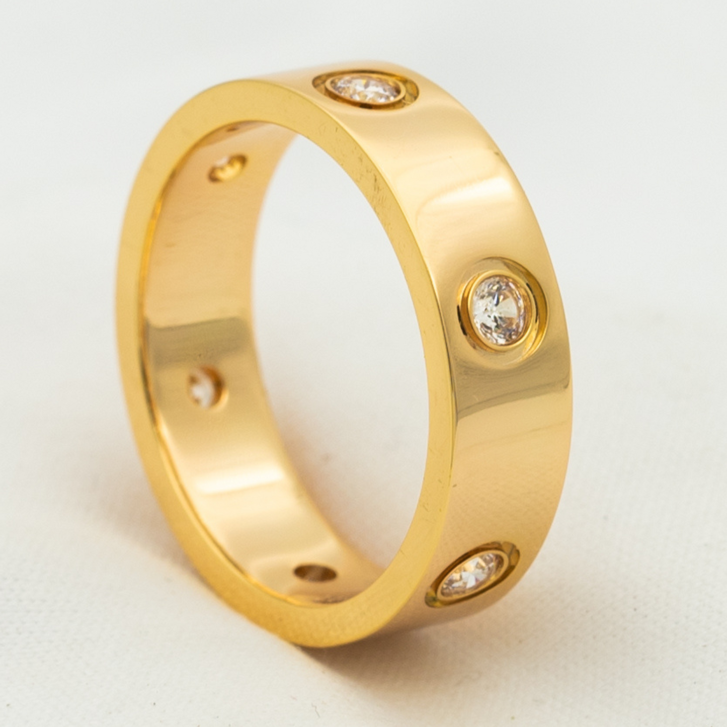 [Royal Jewelry]LOVE RING 5.5MM 6 DIAMONDS PINK GOLD