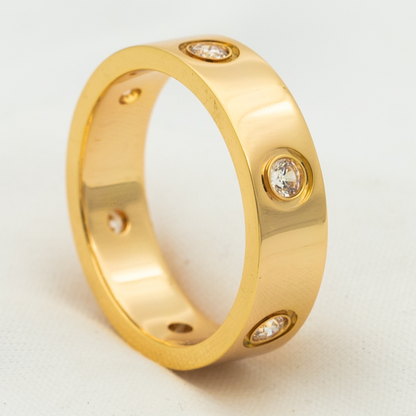 [Royal Jewelry]LOVE RING 5.5MM 6 DIAMONDS PINK GOLD