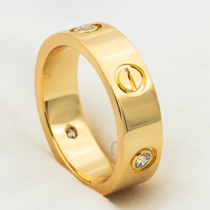 [Royal Jewelry]LOVE RING 5.5MM 3 DIAMONDS PINK GOLD
