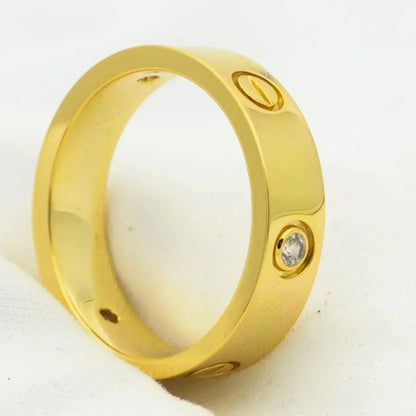[Royal Jewelry]LOVE RING 5.5MM 3 DIAMONDS GOLD