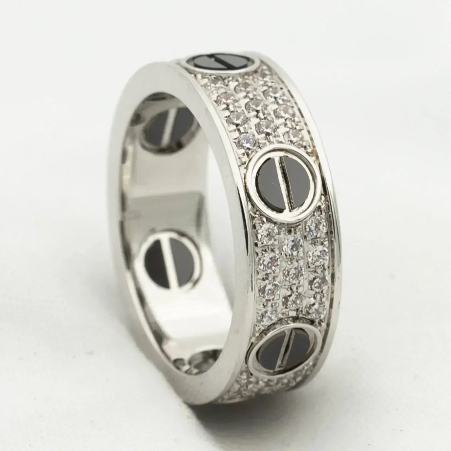 [Royal Jewelry]LOVE RING 5.5MM DIAMONDS PAVED CERAMIC