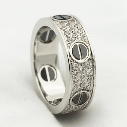 [Royal Jewelry]LOVE RING 5.5MM DIAMONDS PAVED CERAMIC