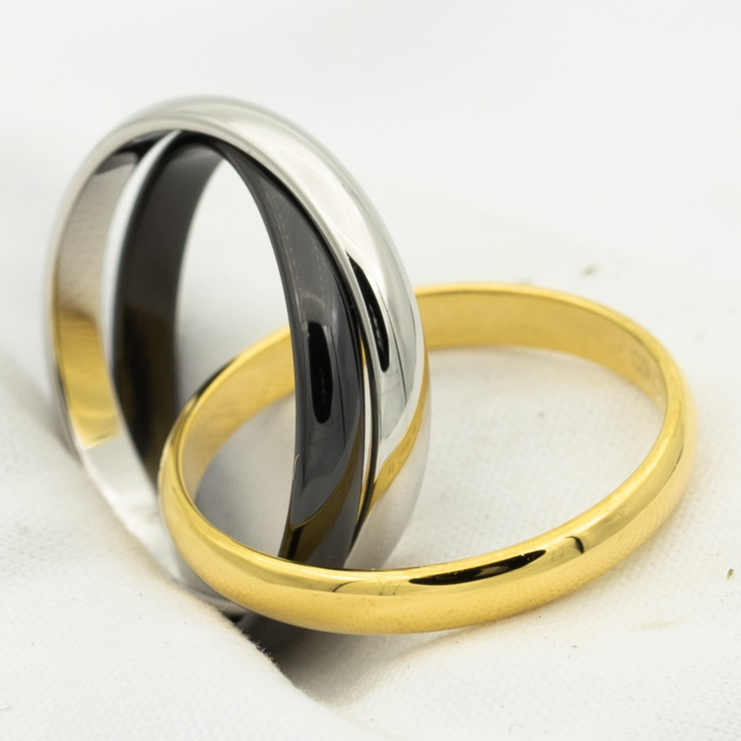 [Royal Jewelry]TRINITY RING BLACK GOLD SILVER