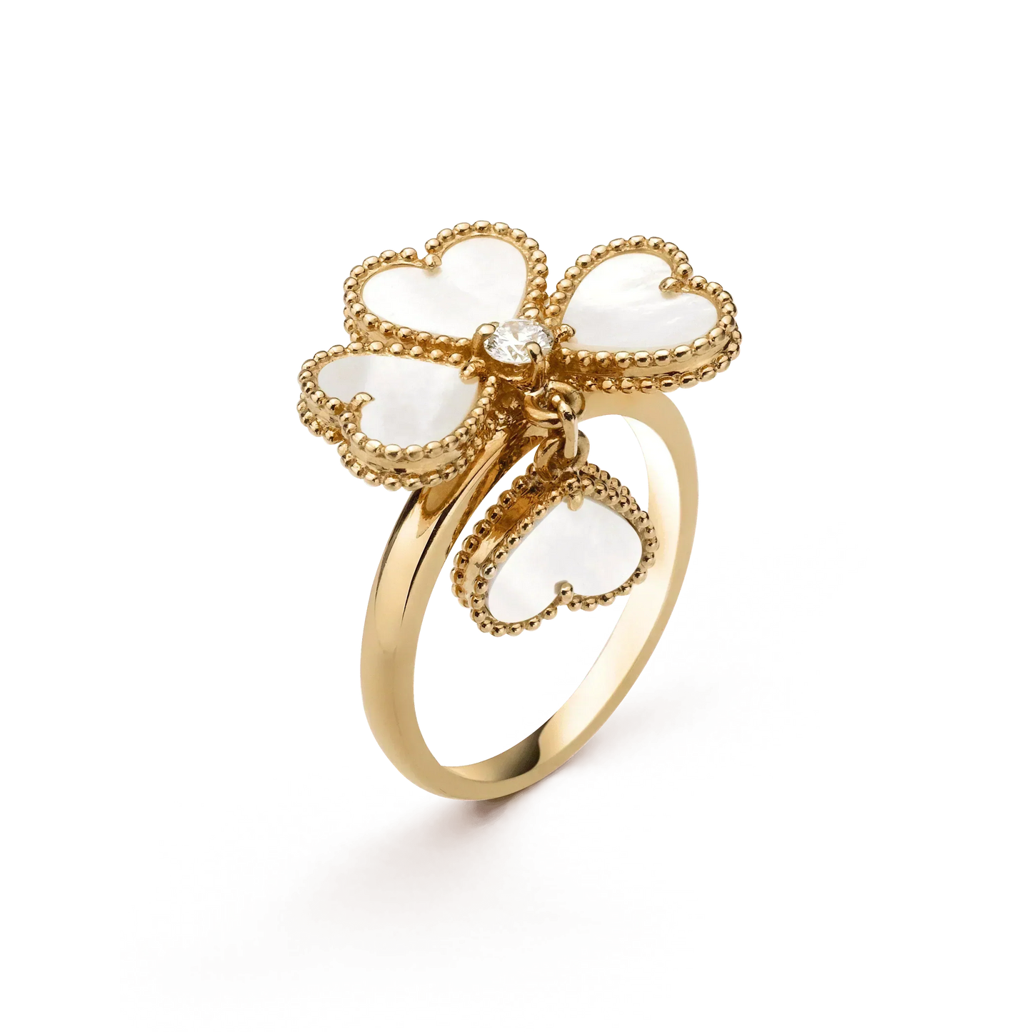 [Royal Jewelry]SWEET CLOVER WHITE MOP RING