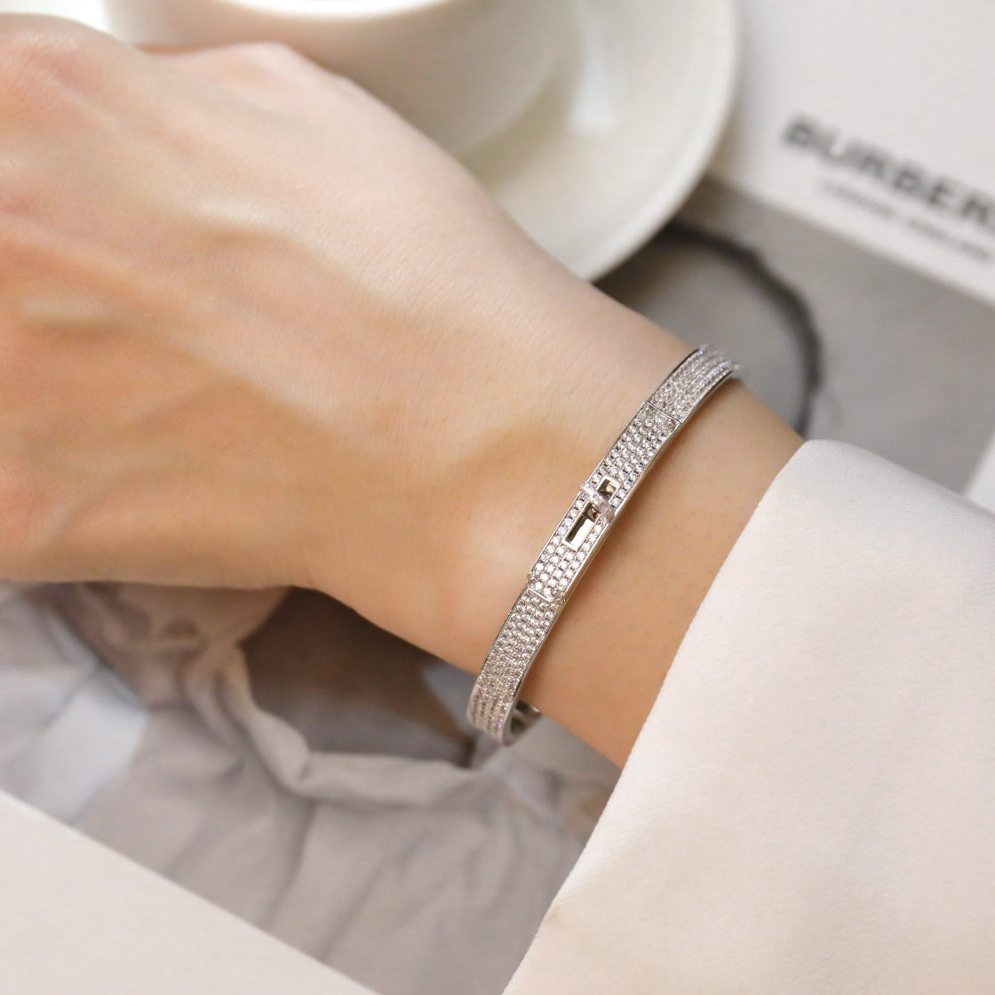 [Royal Jewelry]KELLY BRACELET DIAMOND PAVED