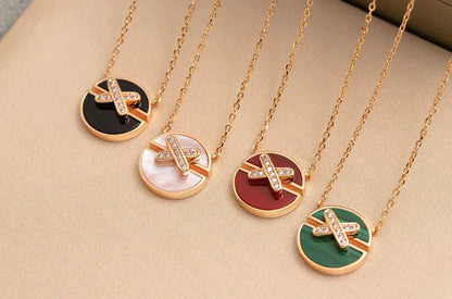 [Royal Jewelry]JEUX DE ROSE GOLD DIAMOND NECKLACE
