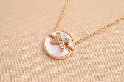 [Royal Jewelry]JEUX DE ROSE GOLD DIAMOND NECKLACE