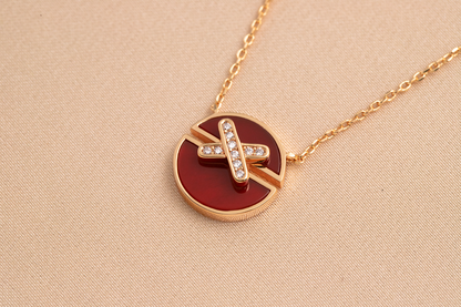 [Royal Jewelry]JEUX DE PINK GOLD DIAMOND NECKLACE