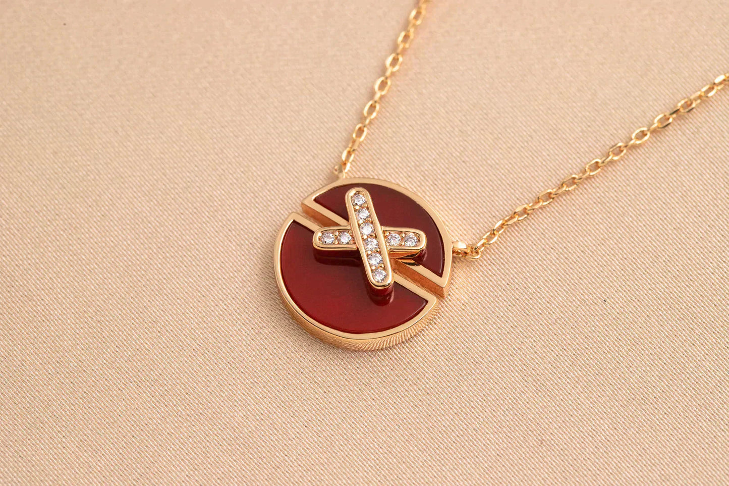 [Royal Jewelry]JEUX DE ROSE GOLD DIAMOND NECKLACE