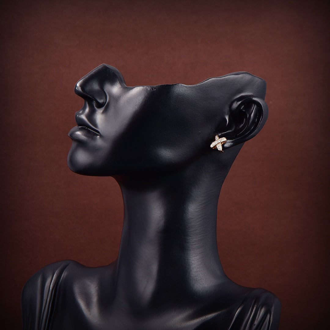 [Royal Jewelry]JEUX DE GOLD DIAMOND EARRINGS