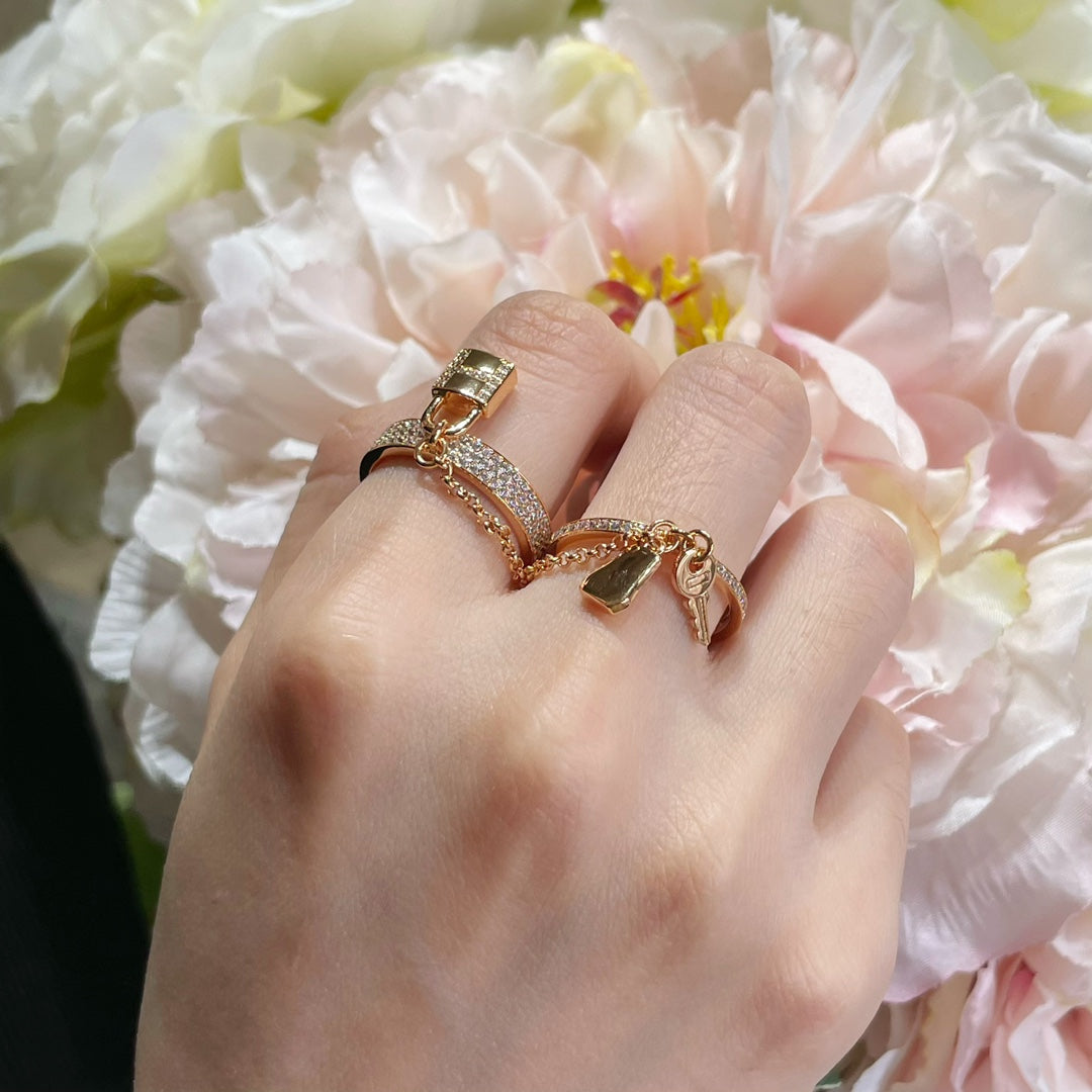 [Royal Jewelry]HM KELLY CLOCHETTE DOUBLE RING IN  WITH DIAMONDS