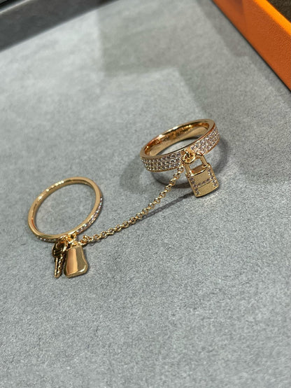 [Royal Jewelry]HM KELLY CLOCHETTE DOUBLE RING IN  WITH DIAMONDS