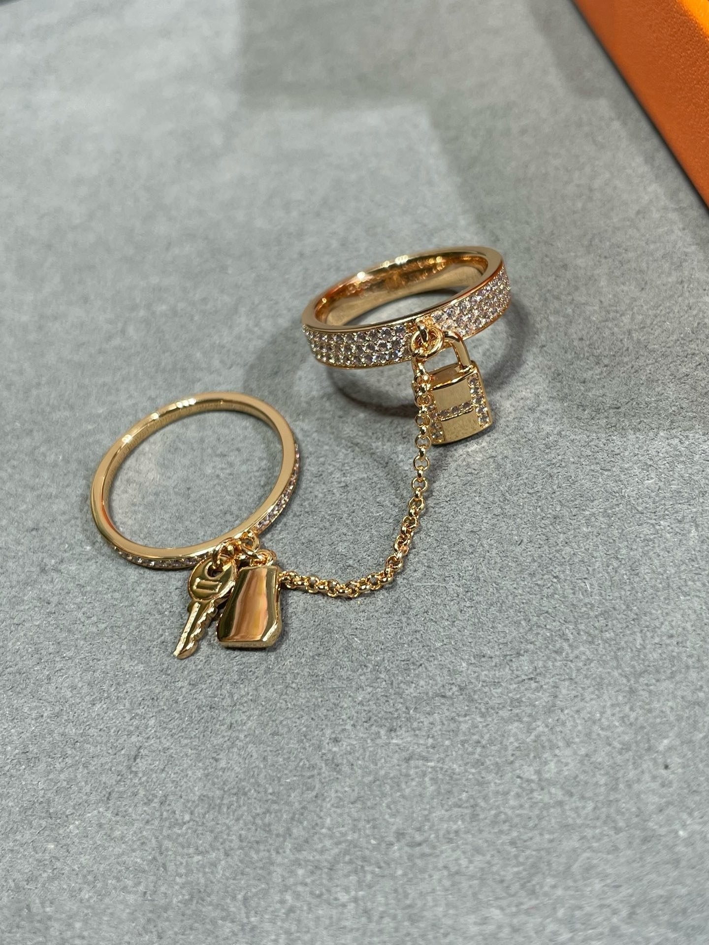 [Royal Jewelry]HM KELLY CLOCHETTE DOUBLE RING IN  WITH DIAMONDS