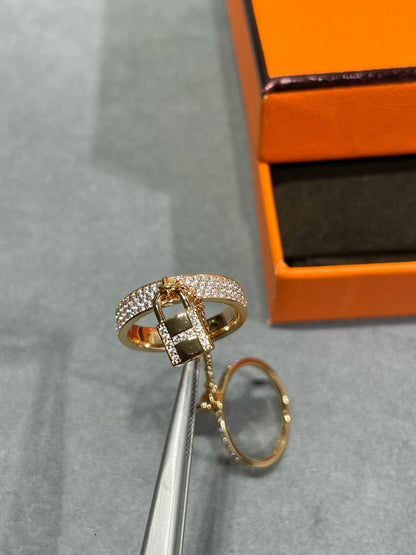 [Royal Jewelry]HM KELLY CLOCHETTE DOUBLE RING IN  WITH DIAMONDS
