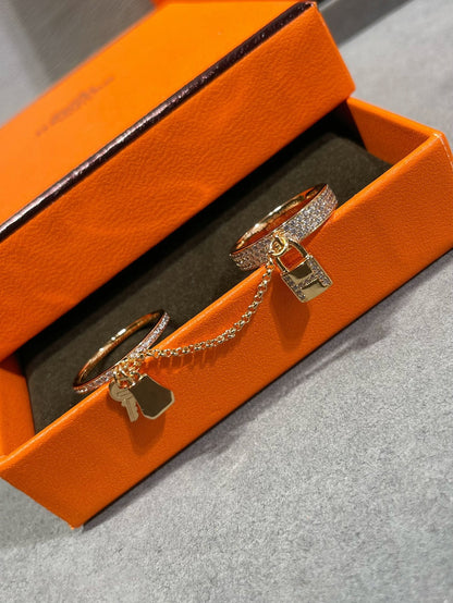 [Royal Jewelry]HM KELLY CLOCHETTE DOUBLE RING IN  WITH DIAMONDS