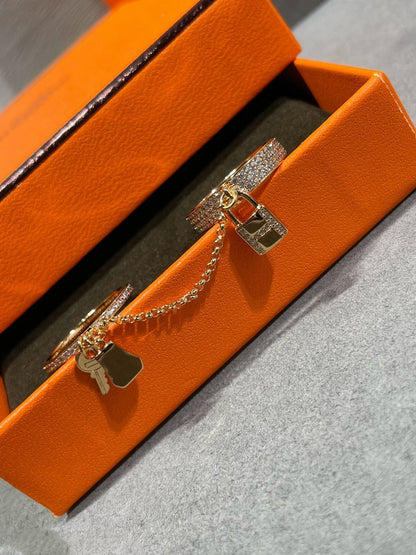 [Royal Jewelry]HM KELLY CLOCHETTE DOUBLE RING IN  WITH DIAMONDS