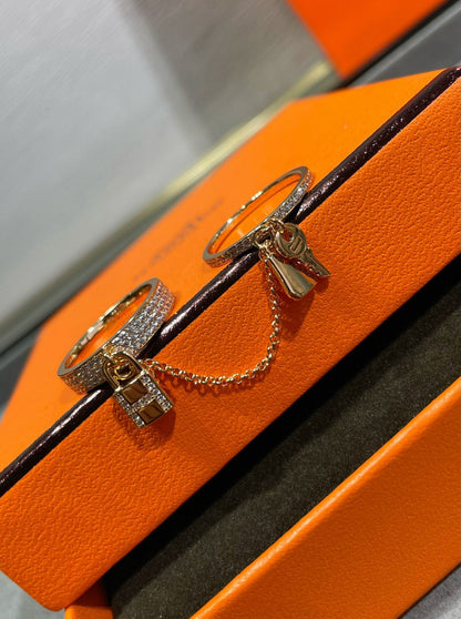 [Royal Jewelry]HM KELLY CLOCHETTE DOUBLE RING IN  WITH DIAMONDS