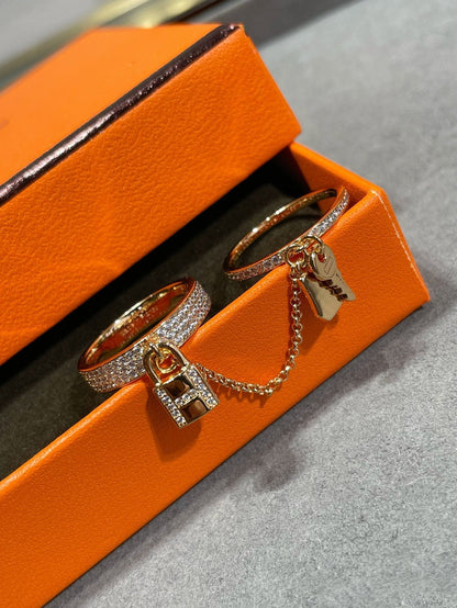 [Royal Jewelry]HM KELLY CLOCHETTE DOUBLE RING IN  WITH DIAMONDS