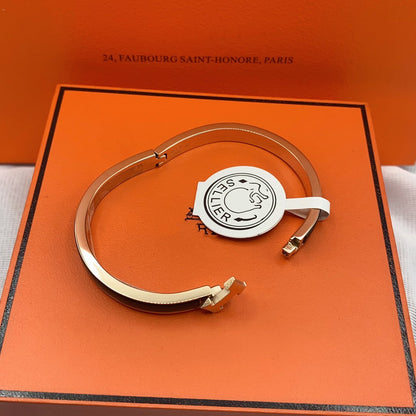 [Royal Jewelry]CLASSIC HM CLIC BLACK 8MM ENAMEL BRACELET