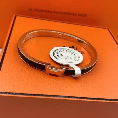 [Royal Jewelry]CLASSIC HM CLIC BLACK 8MM ENAMEL BRACELET