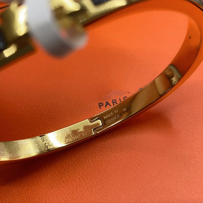 [Royal Jewelry]CLASSIC HM CLIC BLACK 8MM ENAMEL BRACELET