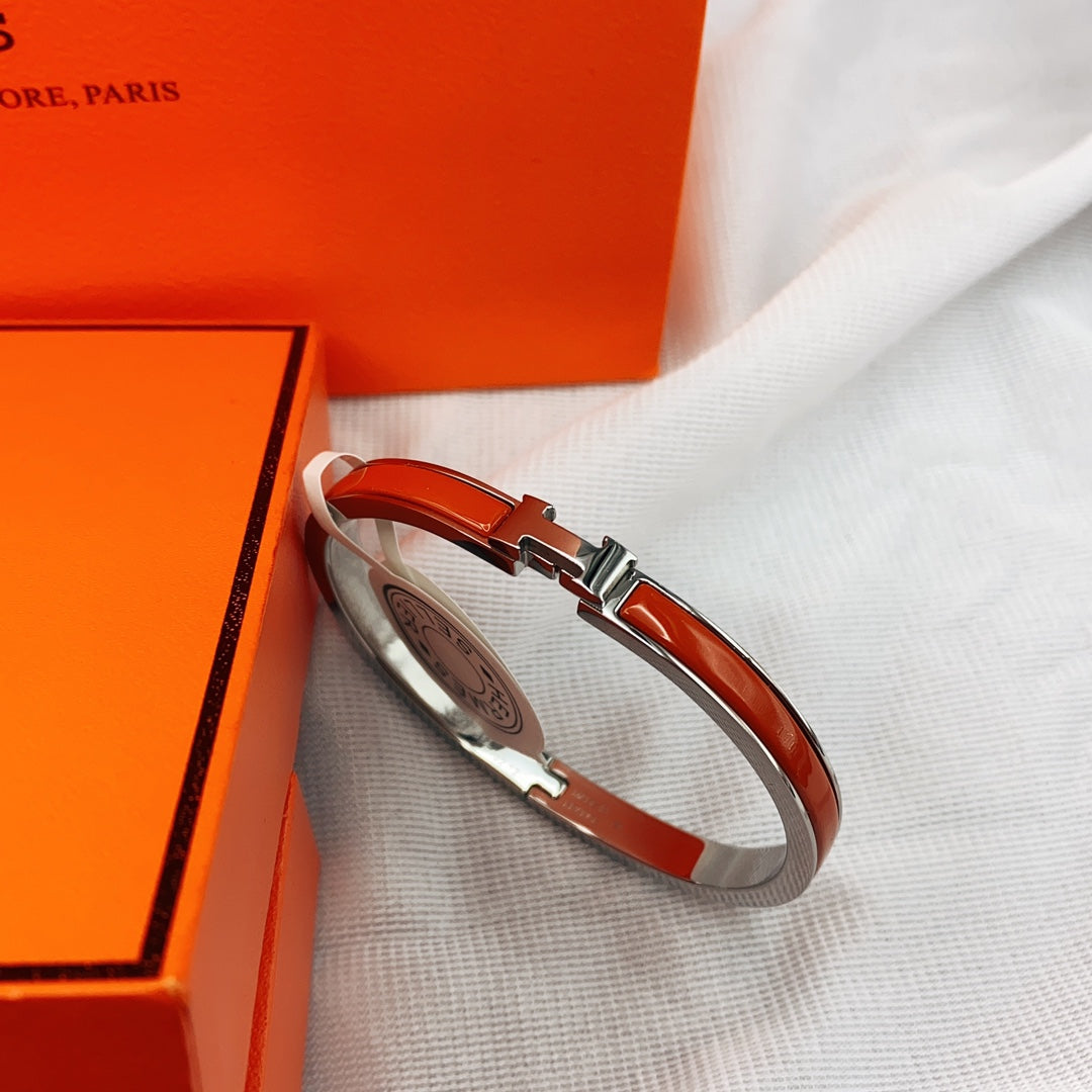[Royal Jewelry]CLASSIC HM CLIC RED 8MM ENAMEL BRACELET