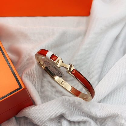[Royal Jewelry]CLASSIC HM CLIC RED 8MM ENAMEL BRACELET