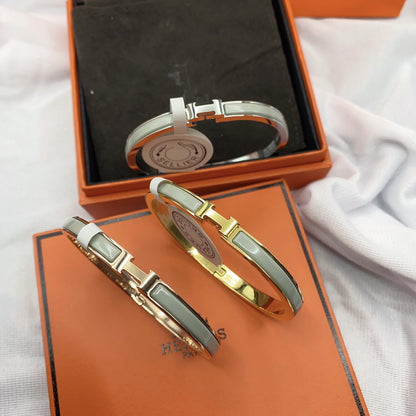 [Royal Jewelry]CLASSIC HM CLIC GREEN 8MM ENAMEL BRACELET